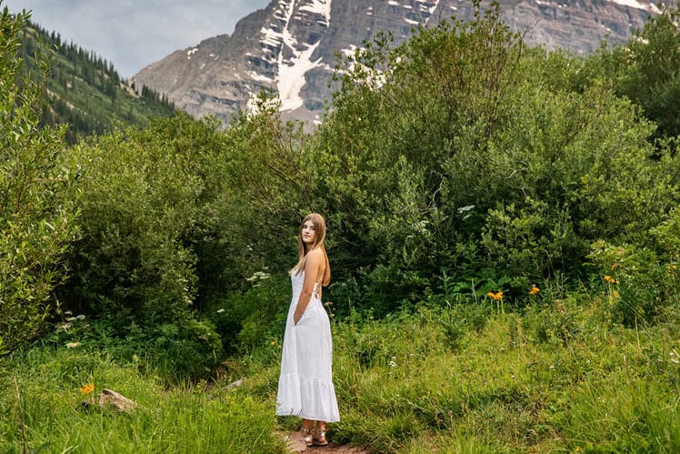 girl in maroon bells Colorado