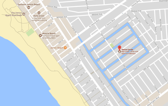 map of venice beach canals california