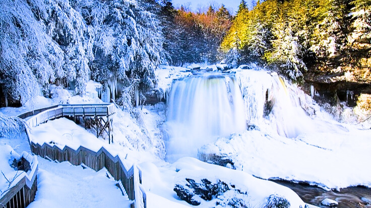 Blackwater Fall in Winter full of Snow