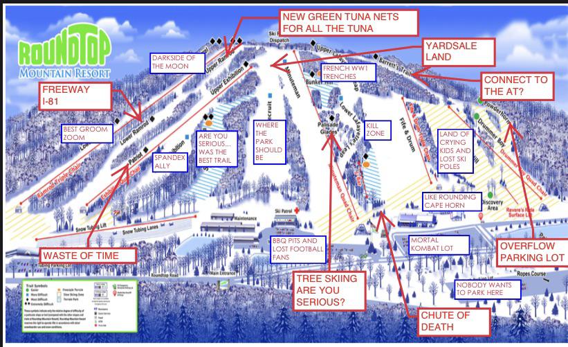 Roundtop Mountain Resort map