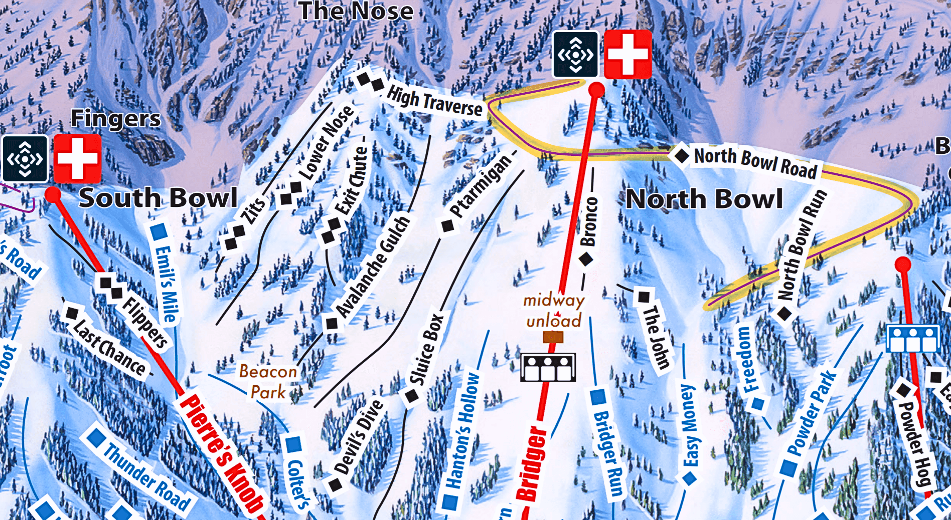 Bridger Bowl Trail Map
