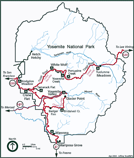 Yosemite National Park Map