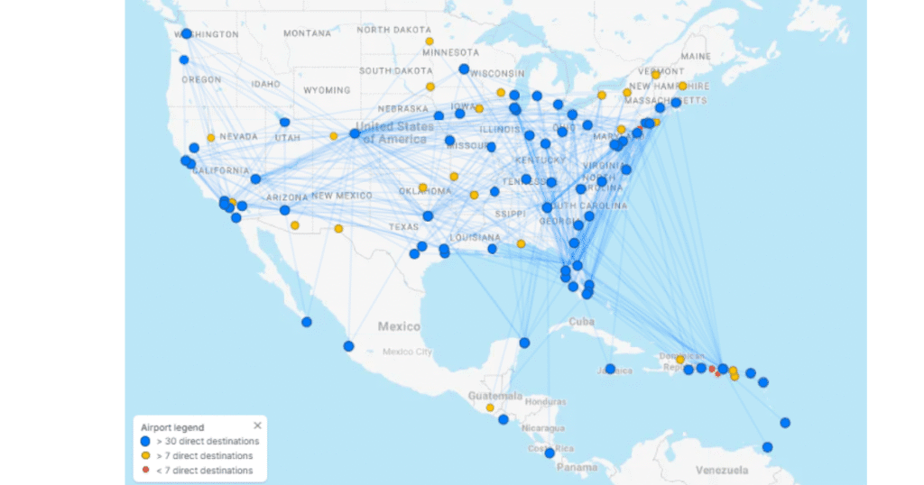 Frontier Airlines Route Map 2025